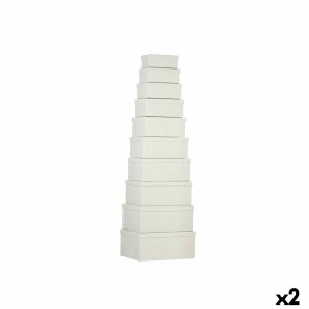 Jeu de Caisses de Rangement Empilables Gris clair Carton (2 Unités) de Pincello, Boîtes et coffres de rangement - Réf : S3628...