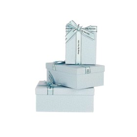 Set di Scatole Decorative Azzurro Cartone Fiocco 3 Pezzi di Pincello, Scatole decorative - Rif: S3628753, Prezzo: 7,74 €, Sco...