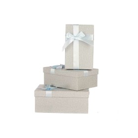 Juego de Cajas Decorativas Gris claro Cartón Lazo 3 Piezas de Pincello, Cajas - Ref: S3628761, Precio: 7,74 €, Descuento: %