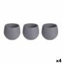 Set of pots Anthracite Plastic 16,5 x 16,5 x 14,5 cm (4 Units) | Tienda24 - Global Online Shop Tienda24.eu