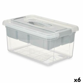 Multi-use Box Grey Transparent Plastic 9 L 35,5 x 17 x 23,5 cm (6 Units) by Kipit, Storage boxes and chests - Ref: S3629027, ...