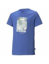 Camiseta de Manga Corta Niño Puma Essentials+ Street Art Grap Azul | Tienda24 Tienda24.eu