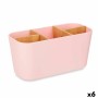 Suporte para a escova de Dentes Cor de Rosa Bambu Polipropileno 21 x 10 x 9 cm (6 Unidades) | Tienda24 - Global Online Shop Tienda24.eu