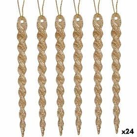 Ensemble Décorations de Noël Champagne Plastique Paillettes 13,5 x 1 x 5,5 cm (24 Unités) de Krist+, Noël - Réf : S3629153, P...