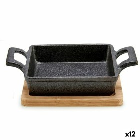 Casserole Dish for Serving Tapas Brown Black Bamboo Iron 19 x 5 x 14 cm (12 Units) by Kinvara, Terrines - Ref: S3629164, Pric...