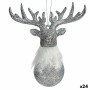 Christmas bauble Reindeer Silver Plastic Glitter 13,5 x 15,5 x 7 cm (24 Units) | Tienda24 - Global Online Shop Tienda24.eu