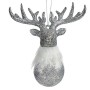 Christmas bauble Reindeer Silver Plastic Glitter 13,5 x 15,5 x 7 cm (24 Units) by Krist+, Christmas - Ref: S3629190, Price: 3...