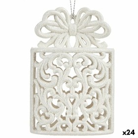 Décorations de Noël Boîte Cadeau Blanc Plastique Paillettes 7,4 x 12 x 4 cm (24 Unités) de Krist+, Noël - Réf : S3629192, Pri...