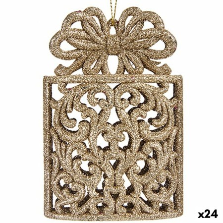 Décorations de Noël Boîte Cadeau champagne Plastique Paillettes 7,5 x 11,5 x 4 cm (24 Unités) | Tienda24 - Global Online Shop Tienda24.eu