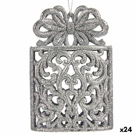 Décorations de Noël Boîte Cadeau Argenté Plastique Paillettes 7,5 x 11,5 x 4 cm (24 Unités) de Krist+, Noël - Réf : S3629194,...