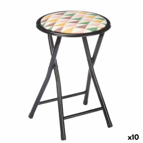 Folding Stool Geometric Black PVC Metal 30 x 30 x 45 cm (10 Units) by Gift Decor, Barstools - Ref: S3629218, Price: 75,64 €, ...