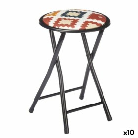 Folding Stool Boho Chic Black PVC Metal 30 x 30 x 45 cm (10 Units) by Gift Decor, Barstools - Ref: S3629224, Price: 75,64 €, ...