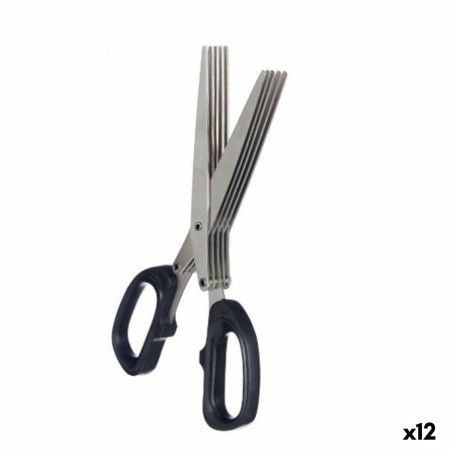 Scissors Black Silver Metal 7 x 18,5 x 1,7 cm (12 Units) by Kinvara, Kitchen Scissors - Ref: S3629314, Price: 34,24 €, Discou...