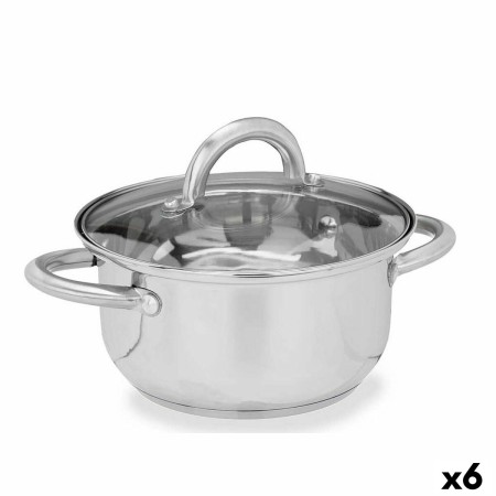 Casserole avec Couvercle en Verre Argenté Acier inoxydable 27 x 10 x 19,5 cm (6 Unités) de Kinvara, Faitouts - Réf : S3629322...