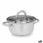 Casserole with glass lid Silver Stainless steel 27 x 10 x 19,5 cm (6 Units) | Tienda24 - Global Online Shop Tienda24.eu