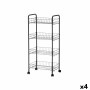 Chariot à légumes Noir Métal Plastique 40,5 x 27 x 82,5 cm (4 Unités) de Kinvara, Étagères et supports - Réf : S3629340, Prix...