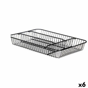 Organizador de Talheres Preto Metal 26 x 4,7 x 35,5 cm (6 Unidades) de Kinvara, Prateleiras e estantes - Ref: S3629368, Preço...