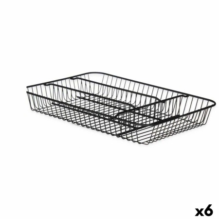 Organizador para Cubiertos Negro Metal 26 x 4,7 x 35,5 cm (6 Unidades) de Kinvara, Estantes y soportes - Ref: S3629368, Preci...