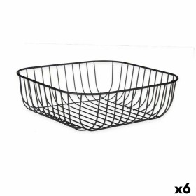 Fruit Bowl Black Metal 30 x 9,3 x 30 cm (6 Units) by Kinvara, Bowls and large cups - Ref: S3629370, Price: 29,84 €, Discount: %