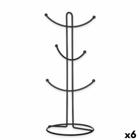 Cup hanger Black Metal 16 x 39 x 16 cm (6 Units) by Kinvara, Shelves and supports - Ref: S3629384, Price: 25,30 €, Discount: %