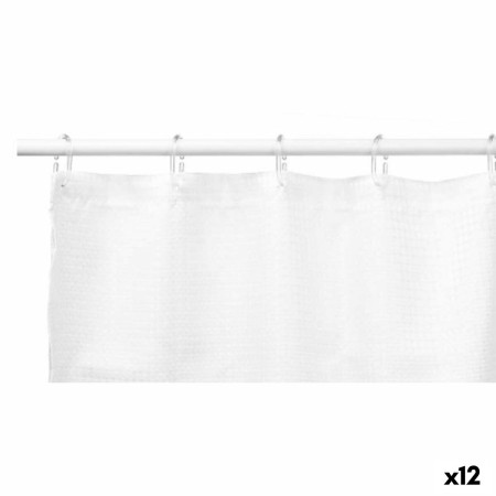 Cortina de Ducha Puntos Blanco Poliéster 180 x 180 cm (12 Unidades) de Berilo, Cortinas, ganchos y revestimientos de ducha - ...