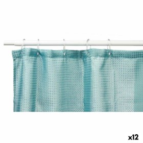 Cortina de Duche Pontos Verde Turquesa Poliéster 180 x 180 cm (12 Unidades) de Berilo, Cortinas, ganchos e revestimentos para...