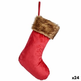 Décorations de Noël Chaussette de Noël Velours Rouge 27 x 3 x 46 cm (24 Unités) de Krist+, Noël - Réf : S3629520, Prix : 56,5...