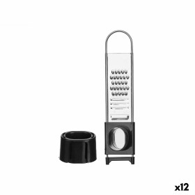 Multi-purpose grater Black Silver 4,7 x 23 x 4 cm (12 Units) by Kinvara, Spiralizers, Manual Graters & Slicers - Ref: S362952...