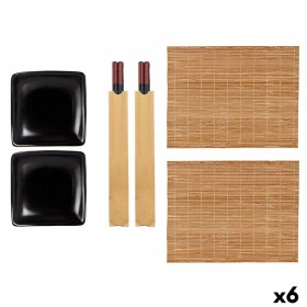 Set de Sushi Negro Cerámica Bambú (6 Unidades) de Kinvara, Platos y fuentes - Ref: S3629541, Precio: 32,67 €, Descuento: %