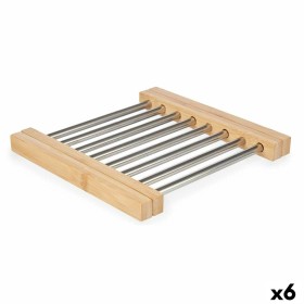 Table Mat Silver Metal Bamboo 36,4 x 2,2 x 21,3 cm (6 Units) by Kinvara, Trivets - Ref: S3629553, Price: 27,83 €, Discount: %