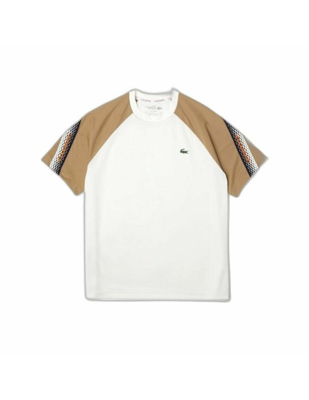 T shirt à manches courtes Lacoste Sport Regular Fit Color-Block Blanc Homme | Tienda24 Tienda24.eu