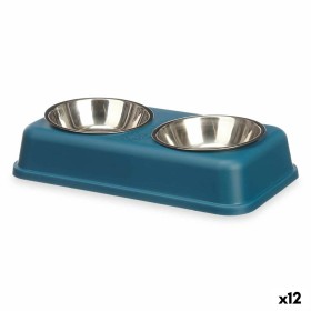 Comedouro para Gato Duplo Azul Metal 35 x 7,5 x 19 cm (12 Unidades) de Mascow, Pratos - Ref: S3629680, Preço: 48,70 €, Descon...