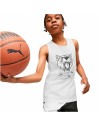 Basketball shirt Puma Tank B White | Tienda24 Tienda24.eu