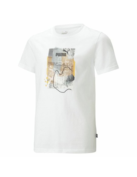 T-shirt à manches courtes enfant Puma Essentials+ Street Art Grap Blanc | Tienda24 Tienda24.eu