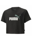 Camisola de Manga Curta Infantil Puma Logo Cropped Preto | Tienda24 Tienda24.eu