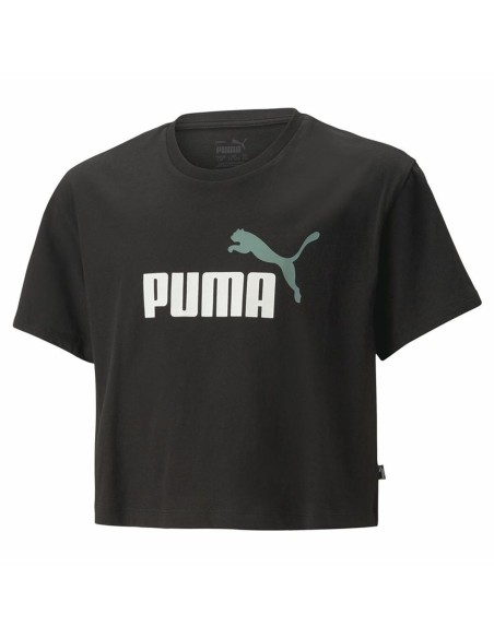 Camisola de Manga Curta Infantil Puma Logo Cropped Preto | Tienda24 Tienda24.eu