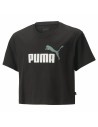 Child's Short Sleeve T-Shirt Puma Logo Cropped Black | Tienda24 Tienda24.eu