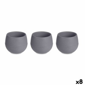 Set de Macetas 6,2 x 6,2 x 6,6 cm Antracita Plástico (8 Unidades) de Ibergarden, Macetas para flores - Ref: S3629851, Precio:...