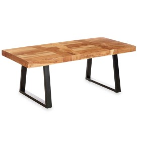 Mesa de apoio Trama 120 x 60 x 48 cm Castanho Preto Acácia de Gift Decor, Jogos de móveis - Ref: S3629885, Preço: 120,83 €, D...