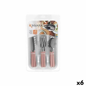 Cutlery Set Stainless steel Plastic Pink Silver (6 Units) by Kinvara, Cutlery sets - Ref: S3630011, Price: 32,74 €, Discount: %