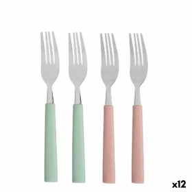 Fork Set Green Pink Silver Stainless steel Plastic 18,7 cm (12 Units) by Kinvara, Forks - Ref: S3630013, Price: 19,49 €, Disc...