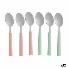 Set of Spoons Green Pink Silver Stainless steel Plastic 18,7 cm (12 Units) by Kinvara, Spoons - Ref: S3630015, Price: 18,89 €...