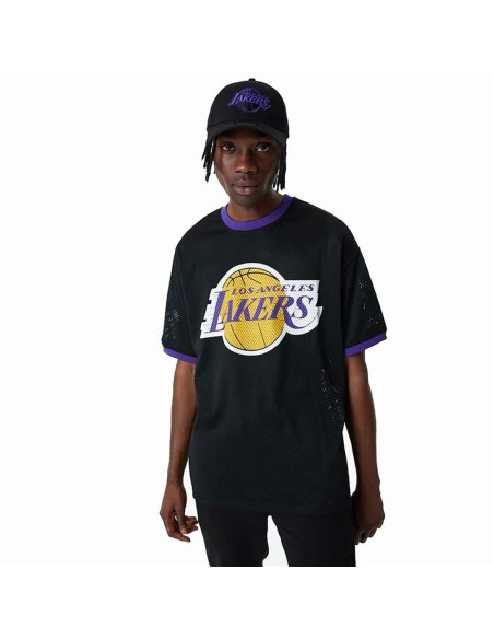 Camiseta de baloncesto New Era Mesh LA Lakers Negro | Tienda24 Tienda24.eu