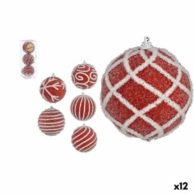 Set de Bolas de Navidad Blanco Ø 8 cm Rojo PVC (12 Unidades) de Krist+, Navidad - Ref: S3630075, Precio: 37,43 €, Descuento: %