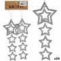 Ensemble Décorations de Noël Argenté Plastique Paillettes Étoile 19 x 0,2 x 23 cm (24 Unités) de Krist+, Noël - Réf : S363008...