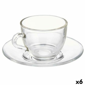 Taza con Plato Transparente Vidrio 85 ml (6 Unidades) de Vivalto, Tazas - Ref: S3630103, Precio: 7,61 €, Descuento: %