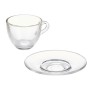 Tasse avec sous-tasse Transparent verre 85 ml (6 Unités) de Vivalto, Tasses - Réf : S3630103, Prix : 7,61 €, Remise : %