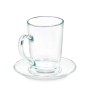 Taza con Plato Transparente Vidrio 200 ml (6 Unidades) de Vivalto, Tazas - Ref: S3630106, Precio: 10,51 €, Descuento: %