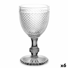 Wine glass Diamond Transparent Anthracite Glass 330 ml (6 Units) by Vivalto, Wine glasses - Ref: S3630146, Price: 16,04 €, Di...