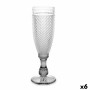 Champagne glass Diamond Transparent Anthracite Glass 185 ml (6 Units) by Vivalto, Champagne flute - Ref: S3630149, Price: 16,...